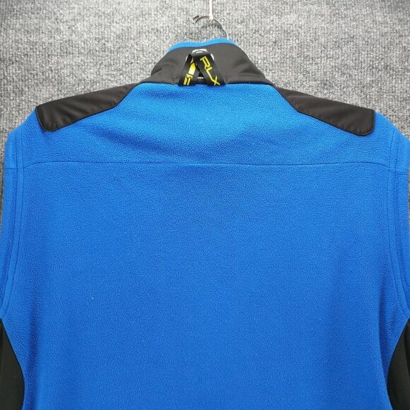 Ralph Lauren RLX Men's Zip Up Fleece Vest Blue Black Medium Zipped Pockets - Picture 7 of 13